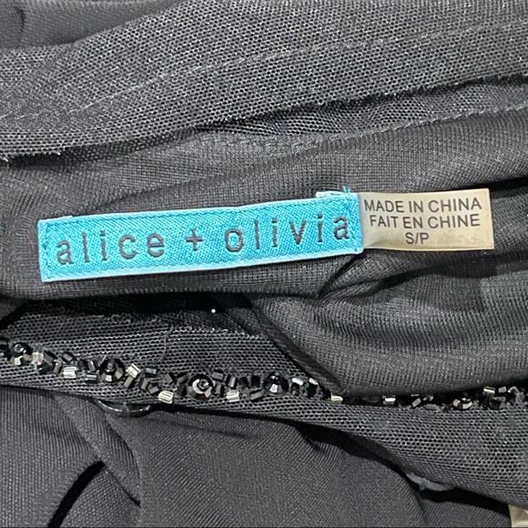Alice + Olivia Black Embellished Neckline Dress - Picture 7 of 9
